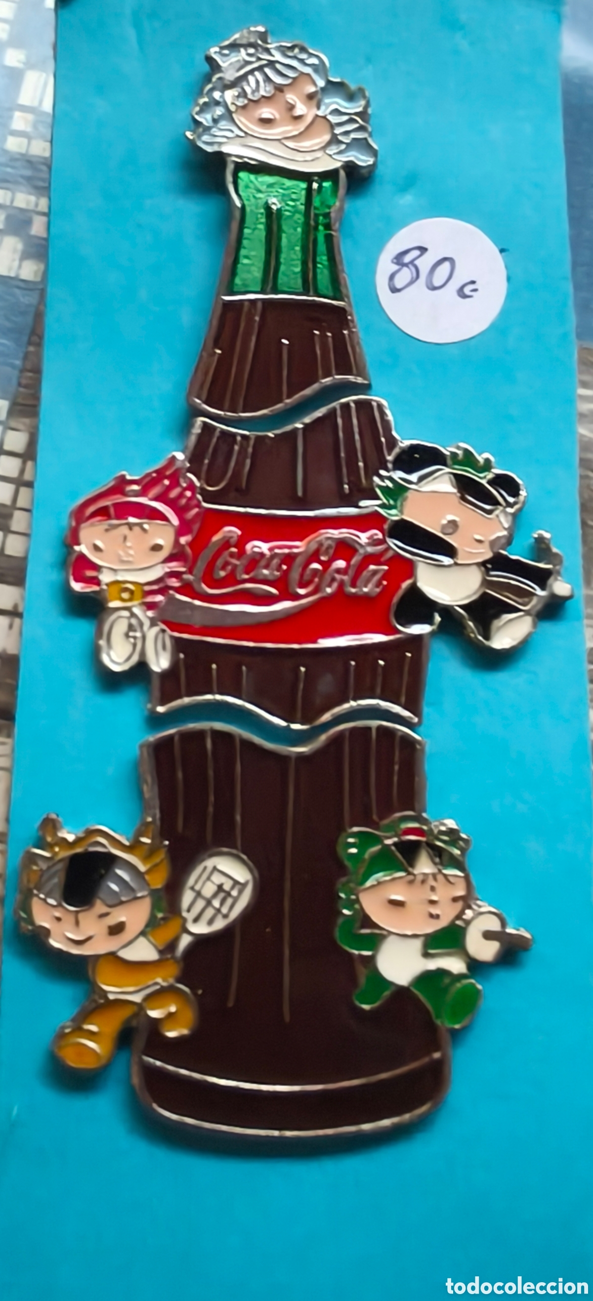 Pins de colecci&oacute;n: Conjunto pins botella coca cola ol&iacute;mpica