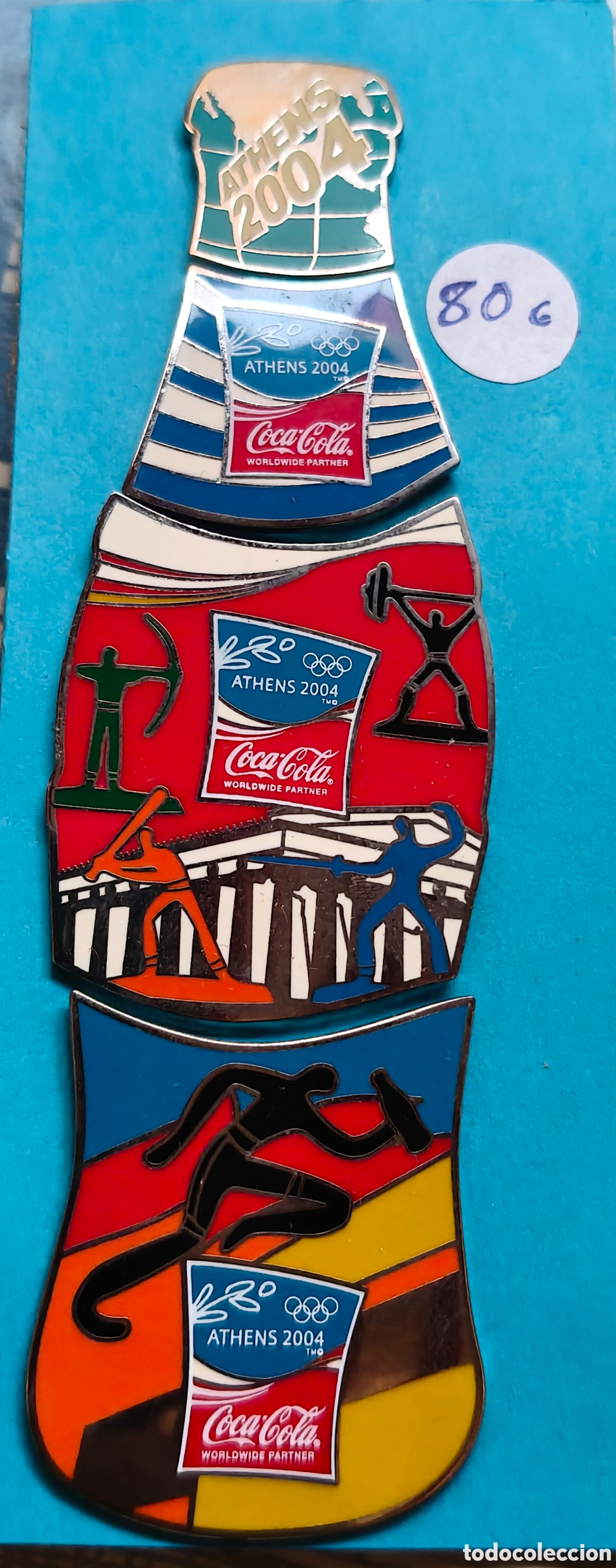 Pins de colecci&oacute;n: Conjunto de pins coca cola , olimpiadas de Atenas 2004