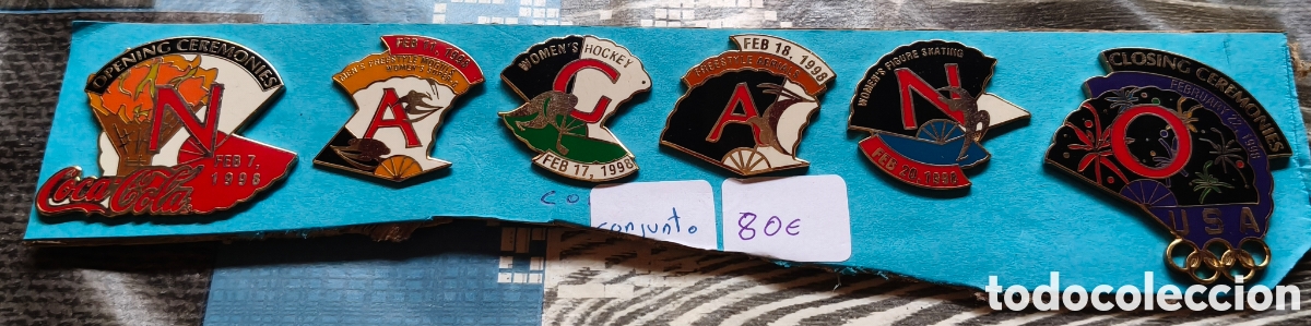 Pins de colecci&oacute;n: Conjunto pins coca cola Nagano