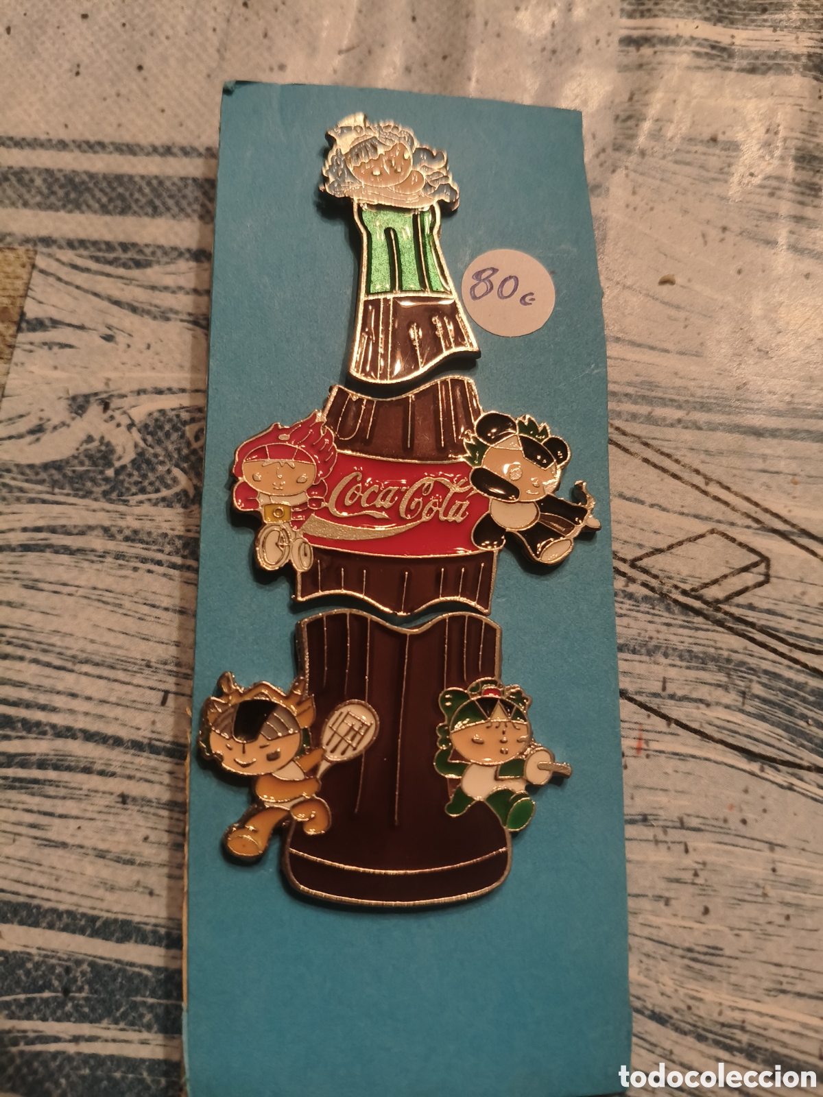 Pins de colecci&oacute;n: Conjunto pins botella coca cola ol&iacute;mpica