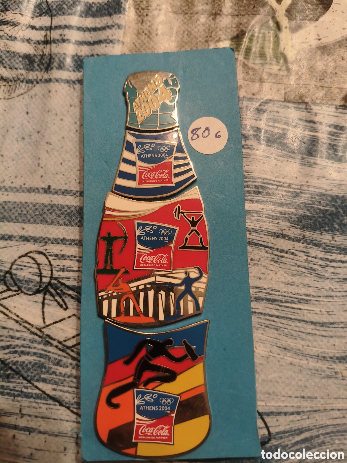 Pins de colecci&oacute;n: Conjunto de pins coca cola , olimpiadas de Atenas 2004