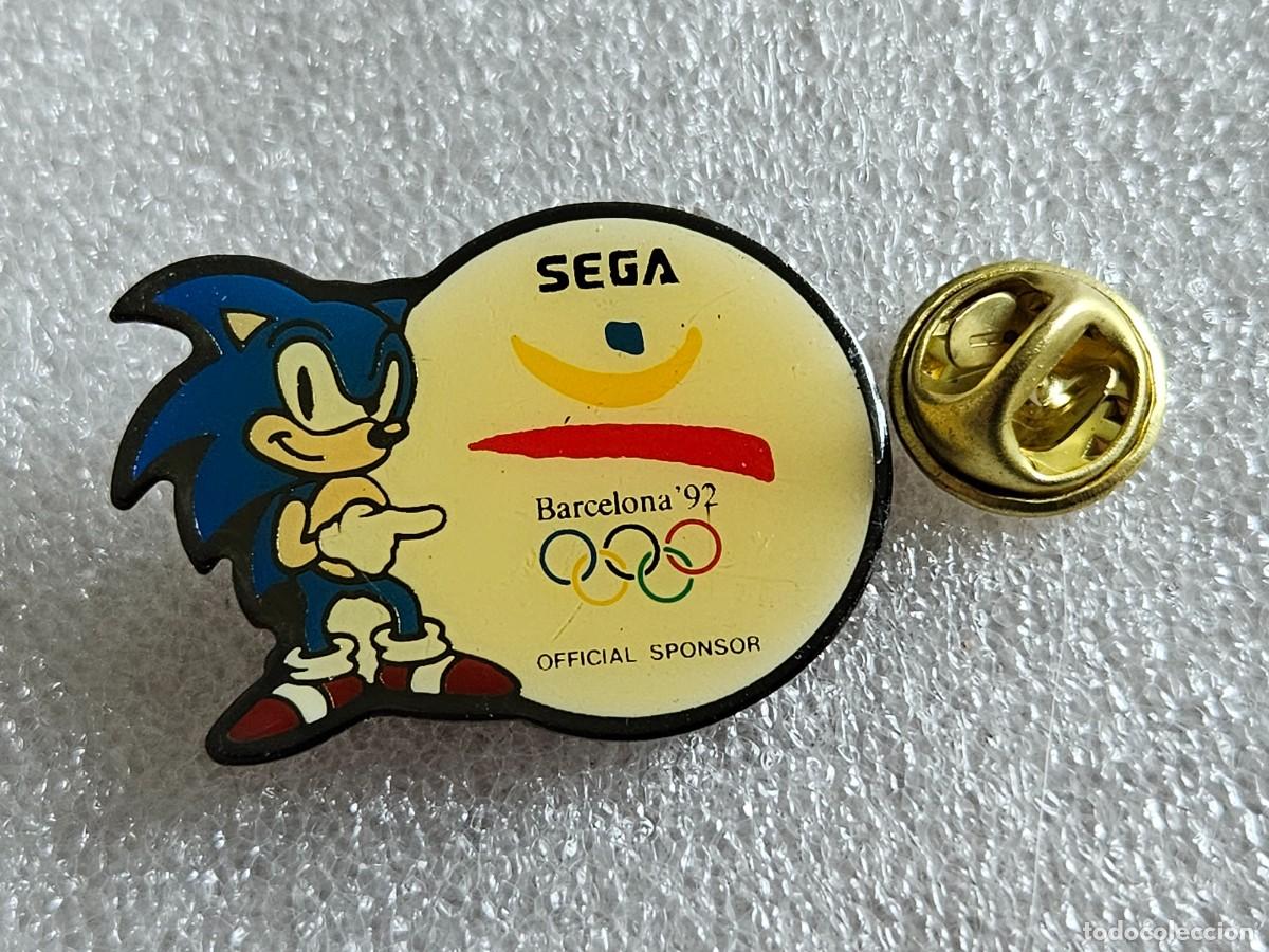 Pins de colecci&oacute;n: Pin Sonic mascota de Sega pins de los a&ntilde;os 90 pines nintendo super mario Barcelona 92