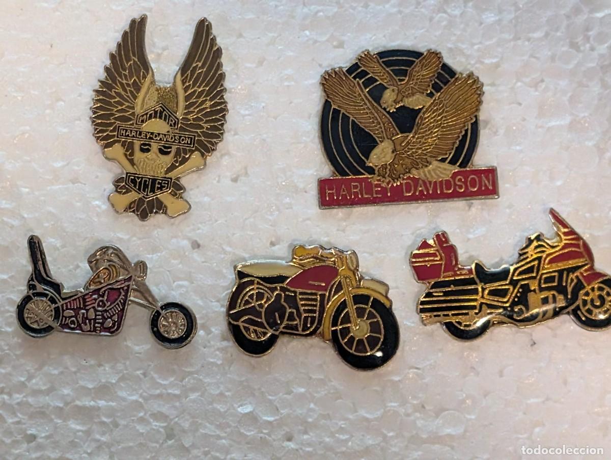 Pins de colecci&oacute;n: Lote 5 Pines Harley-Davidson Motos A&ntilde;os 80 90