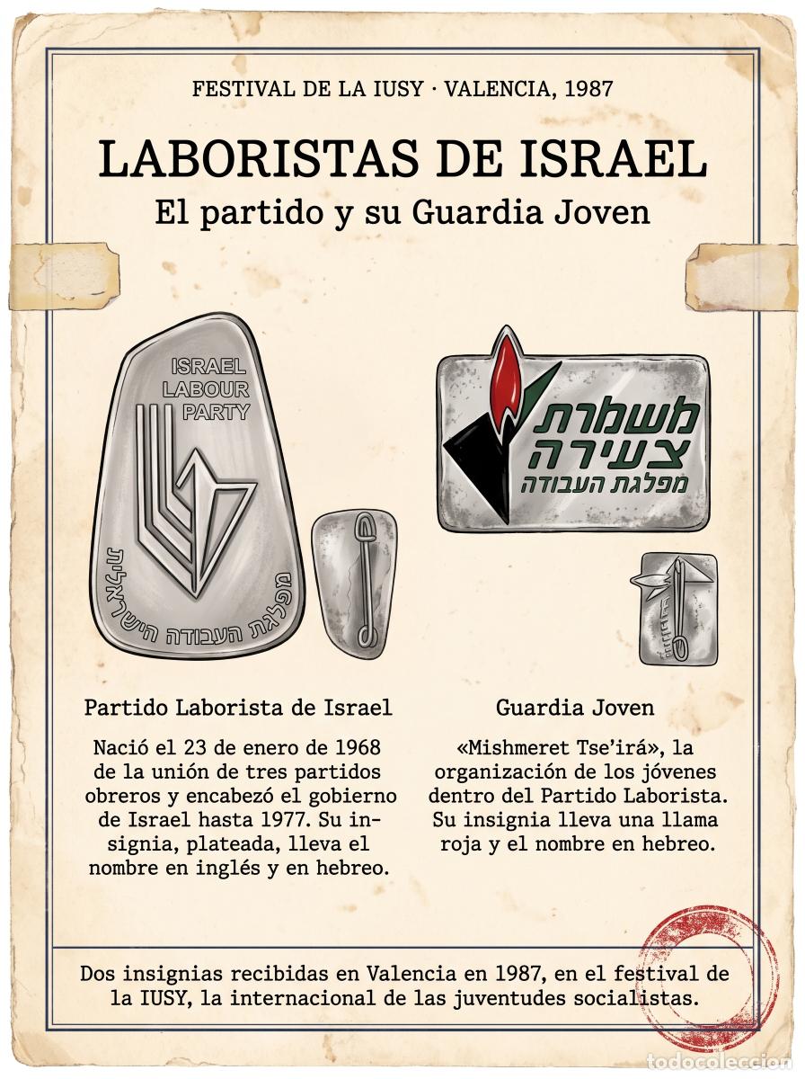 Pins de colecci&oacute;n: Lote 2 Pines Partido Laborista Israel&iacute; A&ntilde;os 70 80