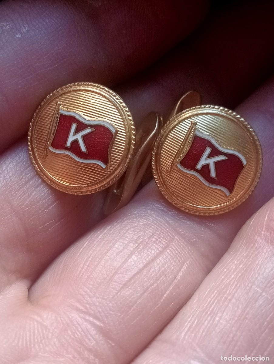 Pins de colecci&oacute;n: INSIGNIAS ESMALTADAS GEMELOS BANDERAS LETRA K COMPA&Ntilde;&Iacute;A NAVIERA NAVAL MARINO MERCANTE IDENTIFICAR