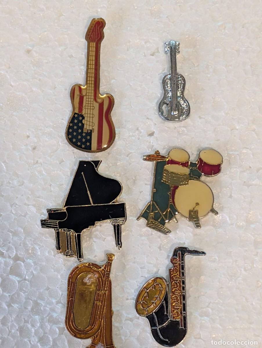 Pins de colecci&oacute;n: Lote 6 Pines Instrumentos Musicales A&ntilde;os 80 90