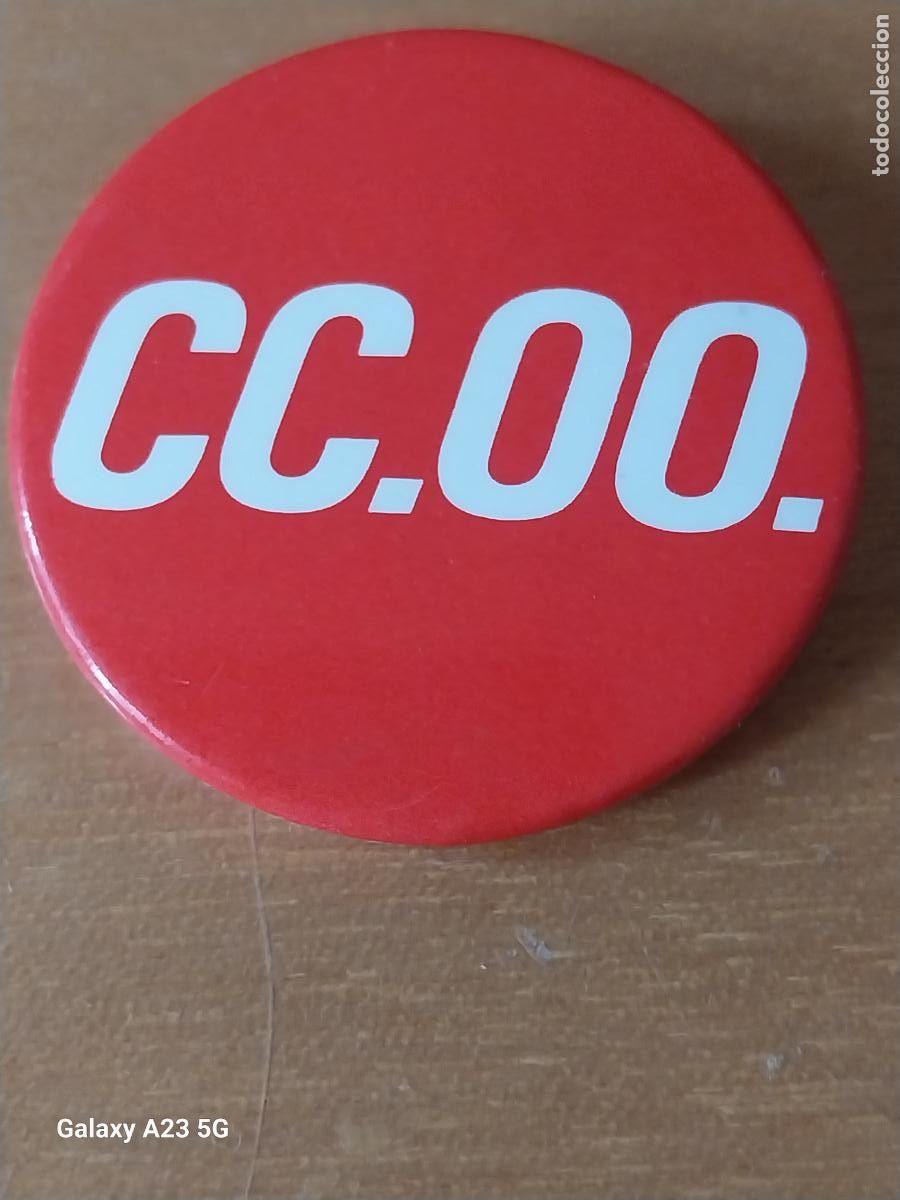 Pins de colecci&oacute;n: CC.OO. SINDICATO POLITICO CHAPA VINTAGE 3.65CMS ORIGINAL USADA POLITICA