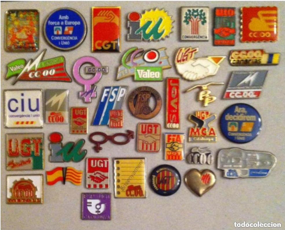 Pins de colecci&oacute;n: LOTE 36 PIN O PINS POLITICOS SINDICALES