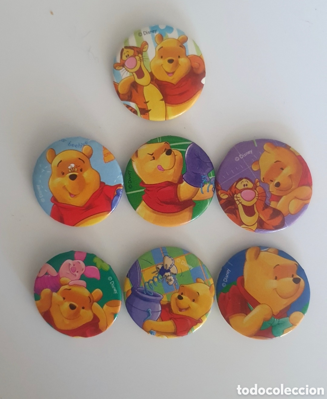Pins de colecci&oacute;n: Lote de 7 chapas / pins vintage de Winnie the Pooh y amigos - Licencia Oficial &copy; Disney