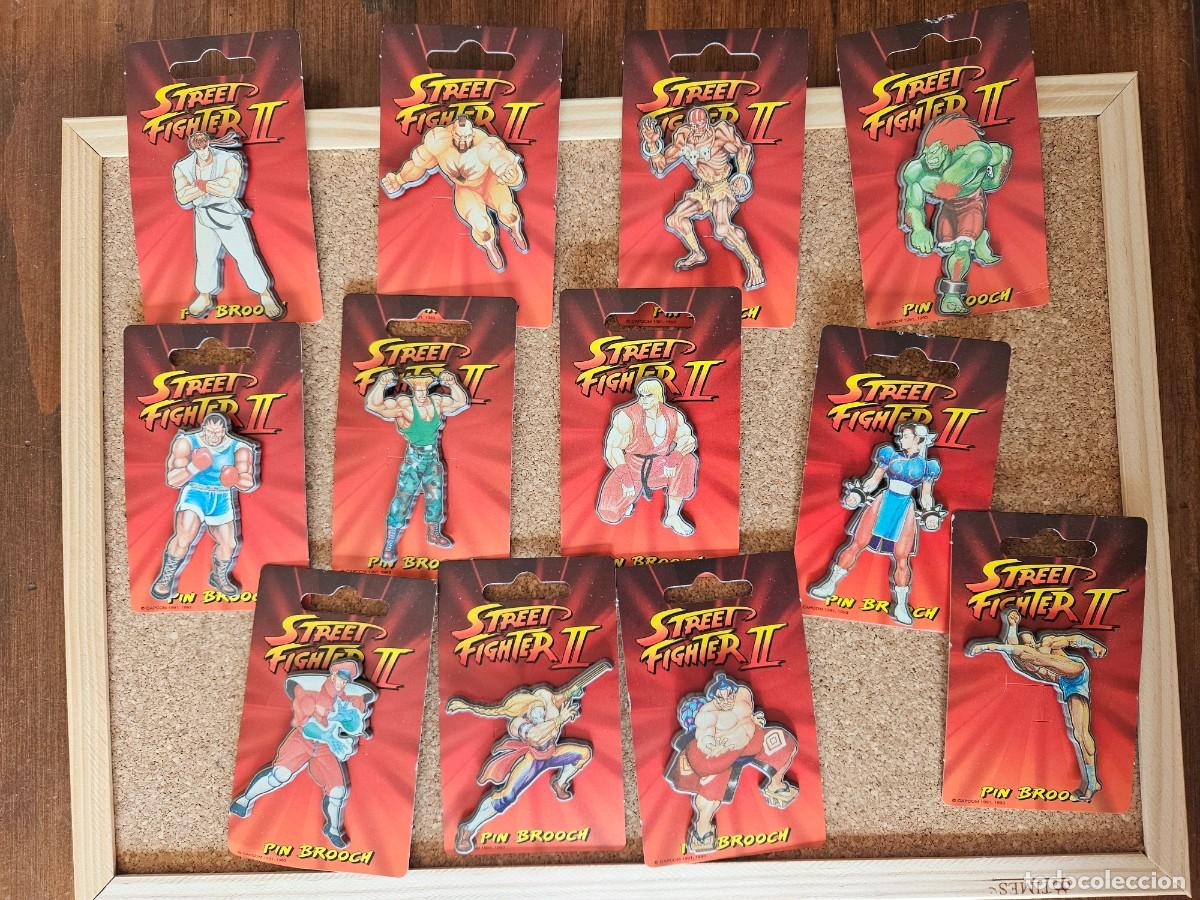Pins de colecci&oacute;n: Pins Street Fighter pins II colecci&oacute;n completa 1993 Capcom videojuegos Sega Nintendo pin