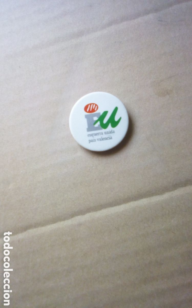 Pins de colecci&oacute;n: Chapa pin con imperdible. EU, Esquerra Unida del Pais Valencia. Mide 36 mm.