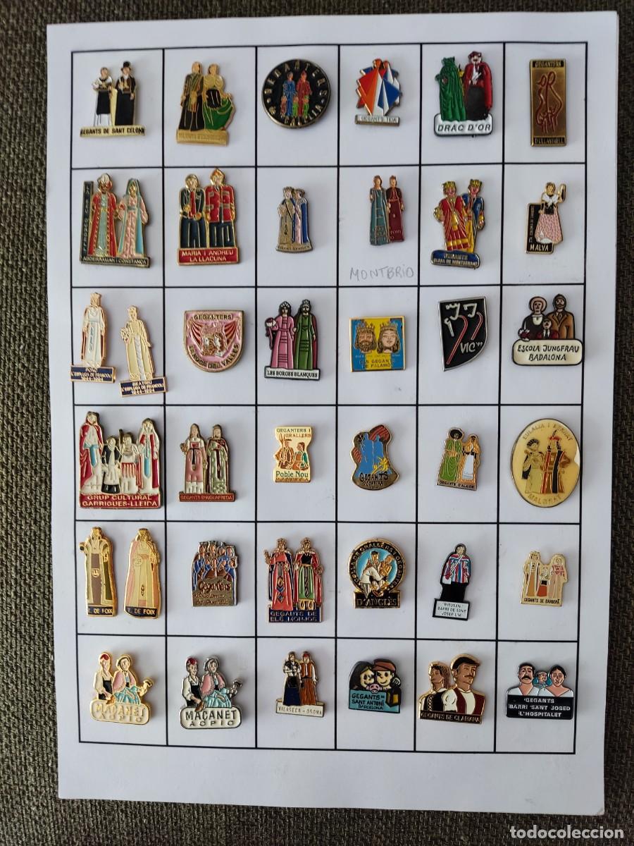 Pins de colecci&oacute;n: LOTE DE 36 PINS DE GEGANTS (GIGANTES)