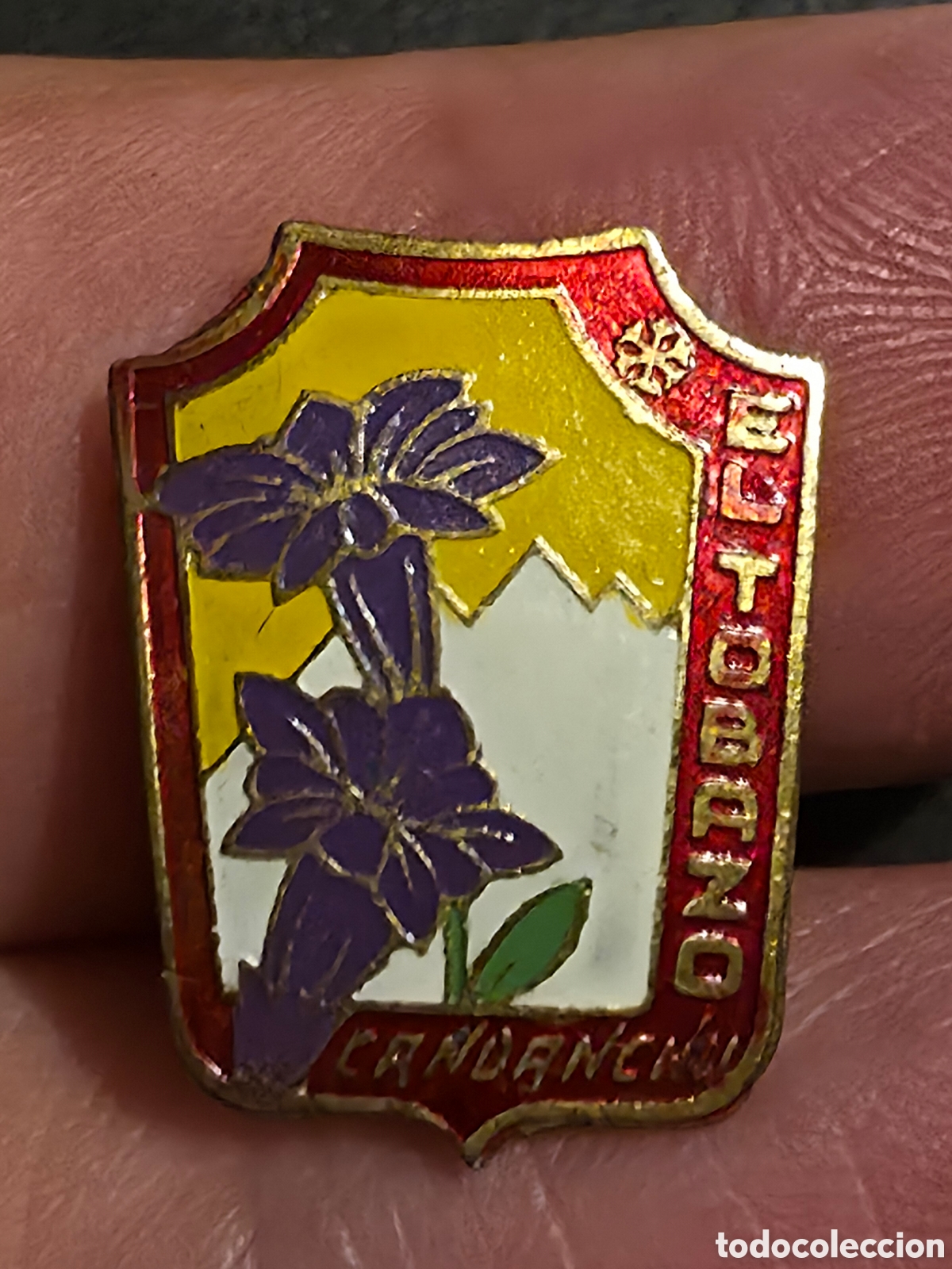 Pins de colecci&oacute;n: Insignia vintage de esqu&iacute; Candanchu el Tobazo