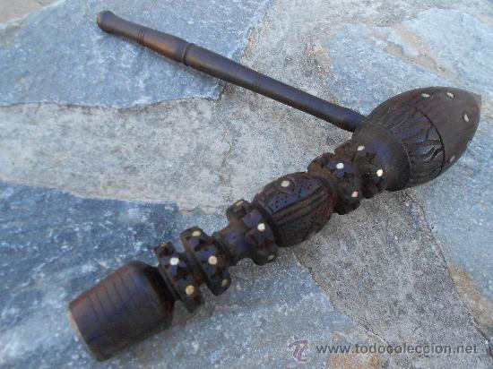 Pipas de fumar: PIPA DE MADERA CON INCRUSTACIONES DE METAL - Foto 2