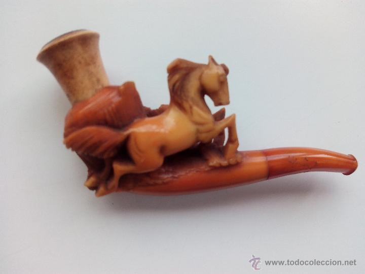 Pipas de fumar: Pipa de espuma de mar con forma de caballo galopando - Foto 1