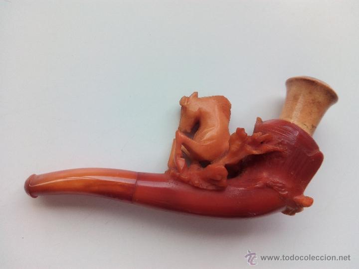 Pipas de fumar: Pipa de espuma de mar con forma de caballo galopando - Foto 2