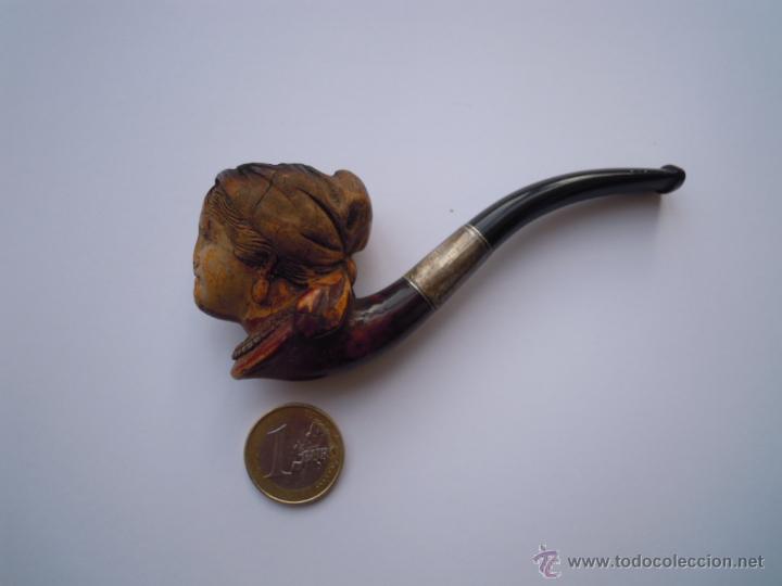 Pipas de fumar: PIPA CON CABEZA DE MUJER Y FUNDA - Foto 3