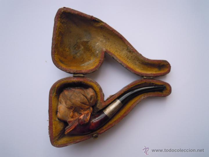 Pipas de fumar: PIPA CON CABEZA DE MUJER Y FUNDA - Foto 6