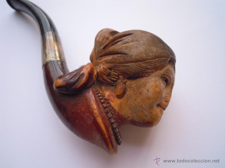Pipas de fumar: PIPA CON CABEZA DE MUJER Y FUNDA - Foto 8
