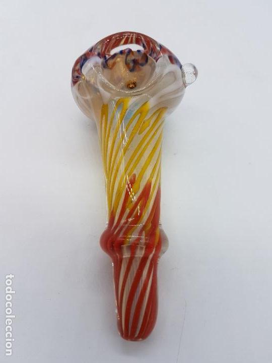 Pipas de fumar: Preciosa pipa para fumar fabricada a mano en cristal de murano de tonos rojos y amarillos. - Foto 1 - 86628624