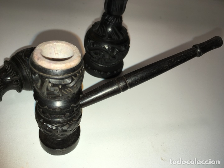 Pipas de fumar: 3 pipas talladas &eacute;bano - Foto 4
