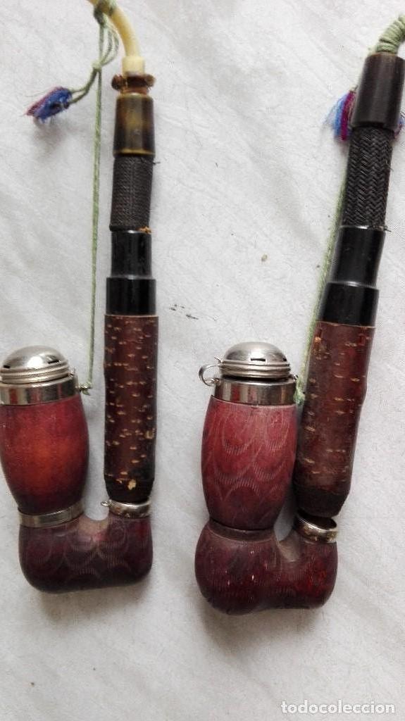 Pipas de fumar: 2 PIPAS ANTIGUAS DE MADERA - Foto 1