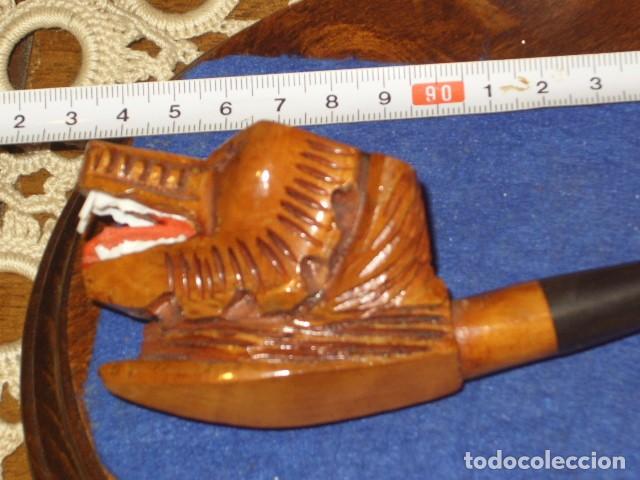 Pipas de fumar: PIPA DE TABACO DE MADERA TALLADA.LOBO. - Foto 5