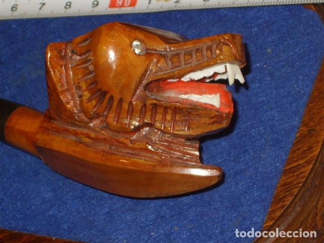 Pipas de fumar: PIPA DE TABACO DE MADERA TALLADA.LOBO. - Foto 6