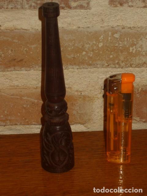 Pipas de fumar: PIPA TALLADA DE MADERA DE EBANO. - Foto 2