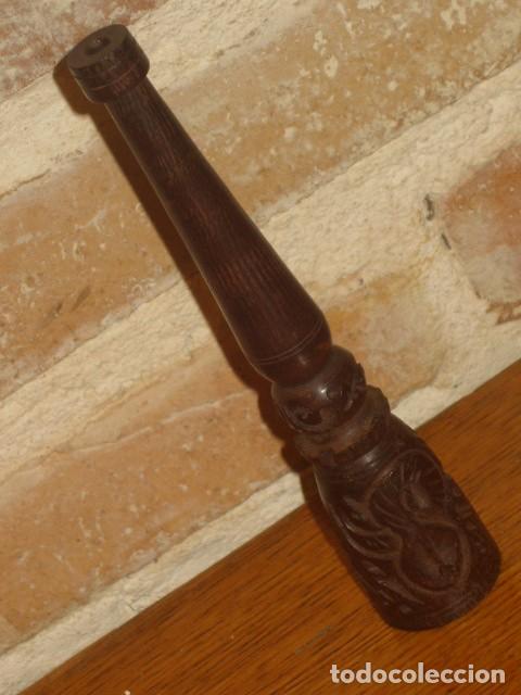 Pipas de fumar: PIPA TALLADA DE MADERA DE EBANO. - Foto 3
