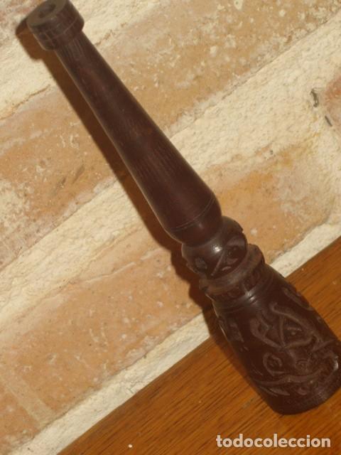 Pipas de fumar: PIPA TALLADA DE MADERA DE EBANO. - Foto 4