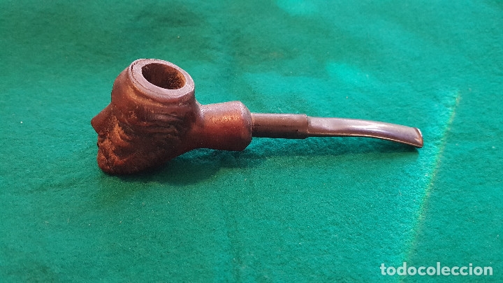 Pipas de fumar: PIPA DE FUMAR CON CABEZA TALLADA EN MADERA - Foto 4