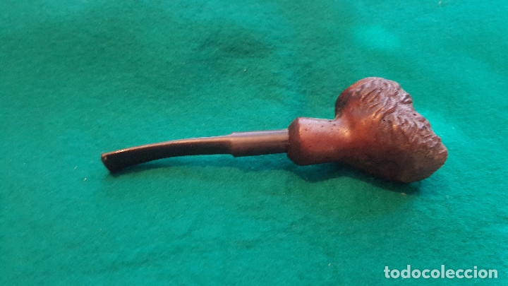 Pipas de fumar: PIPA DE FUMAR CON CABEZA TALLADA EN MADERA - Foto 6