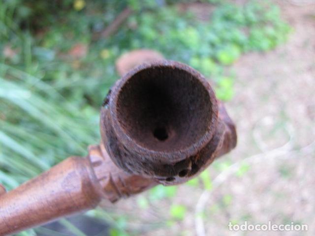 Pipas de fumar: Pipa de opio. Madera tallada - Foto 5
