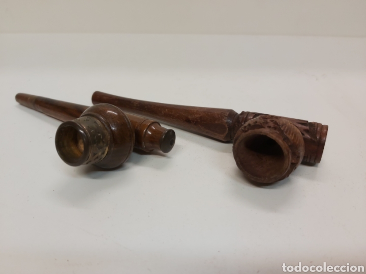 Pipas de fumar: Pipas madera y lat&oacute;n, sin usar - Foto 2