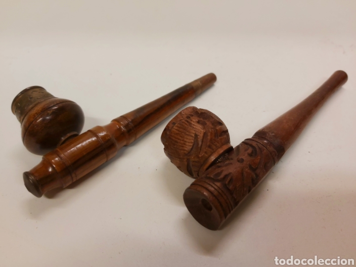 Pipas de fumar: Pipas madera y lat&oacute;n, sin usar - Foto 1