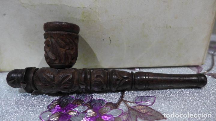 Pipas de fumar: PIPA CON CANULA Y CAZOLETA TALLADAS - Foto 1