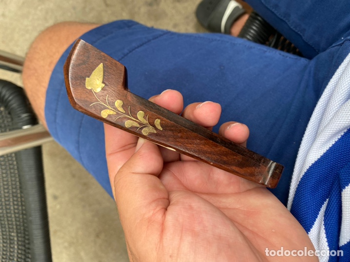 Pipas de fumar: Curiosa pipa madera tallada con cobre . Ver fotos - Foto 3 - 277517968