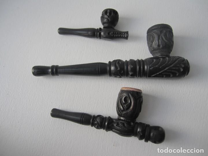 Pipas de fumar: 3 PIPAS en madera tallada - Foto 2