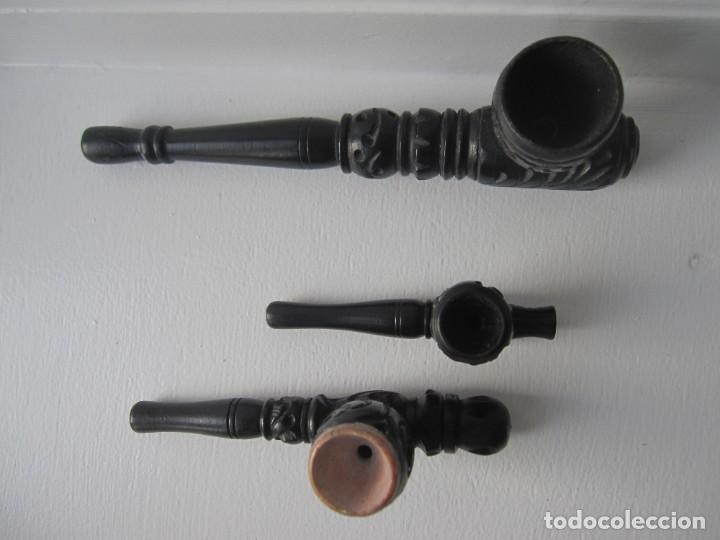 Pipas de fumar: 3 PIPAS en madera tallada - Foto 3