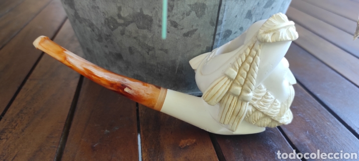 Pipas de fumar: Pipa tallada espuma de mar cara turca. - Foto 1