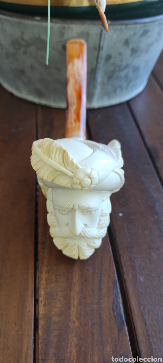 Pipas de fumar: Pipa tallada espuma de mar cara turca. - Foto 3