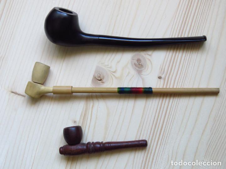 antigua pipa de madera para fumar - Compra venta en todocoleccion