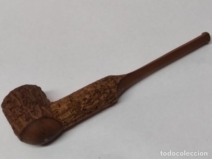 antigua pipa de madera para fumar - Compra venta en todocoleccion