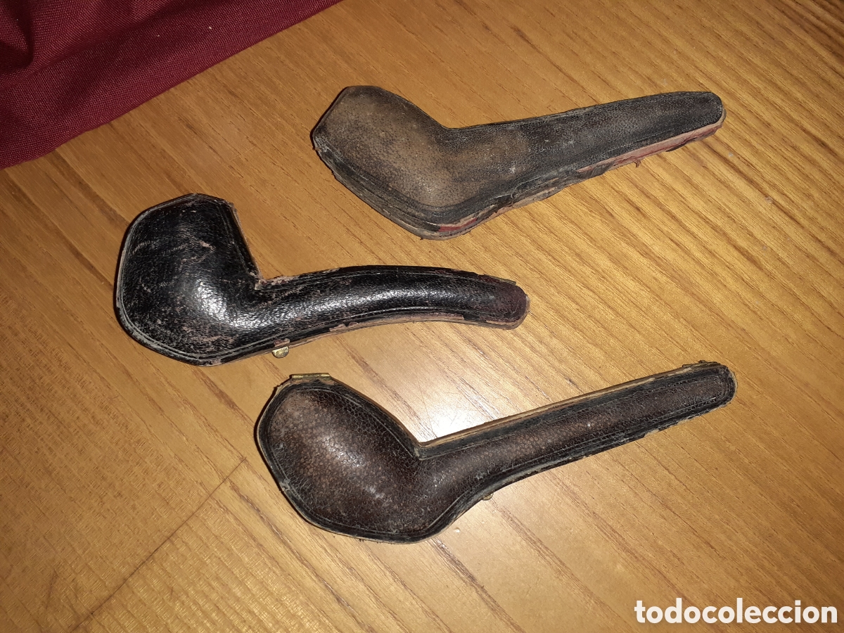Pipas de fumar: Tres estuches de pipa. - Foto 2