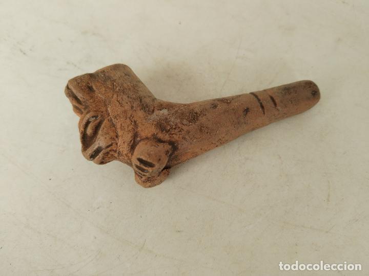 Pipas de fumar: pipa azteca de arcilla - Foto 3