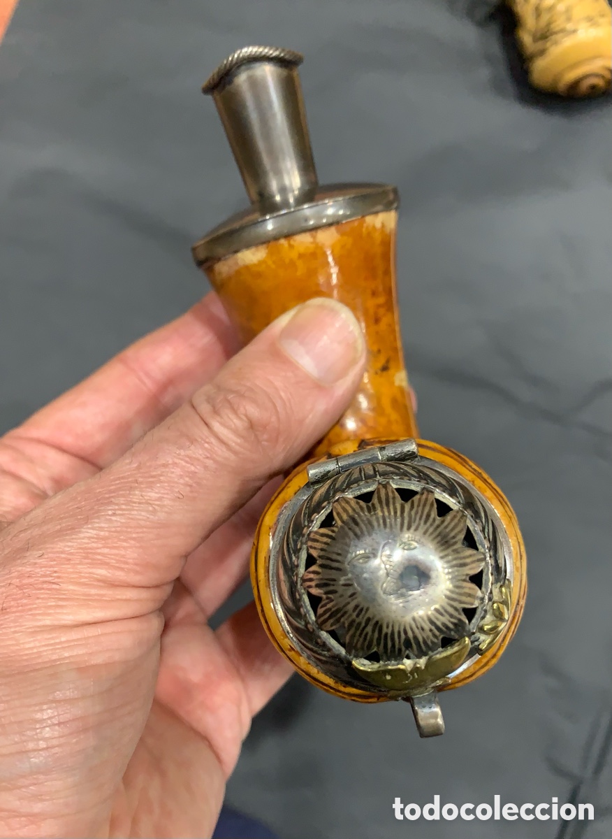Pipas de fumar: Pipa de espuma de mar y plata. - Foto 4