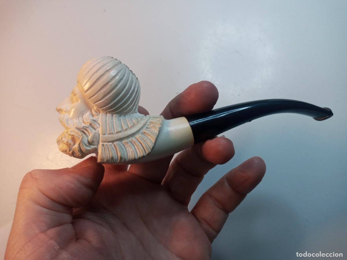 Pipas de fumar: pipa turca esculpida en blanco. Usada - Foto 1
