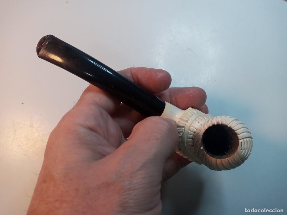 Pipas de fumar: pipa turca esculpida en blanco. Usada - Foto 3
