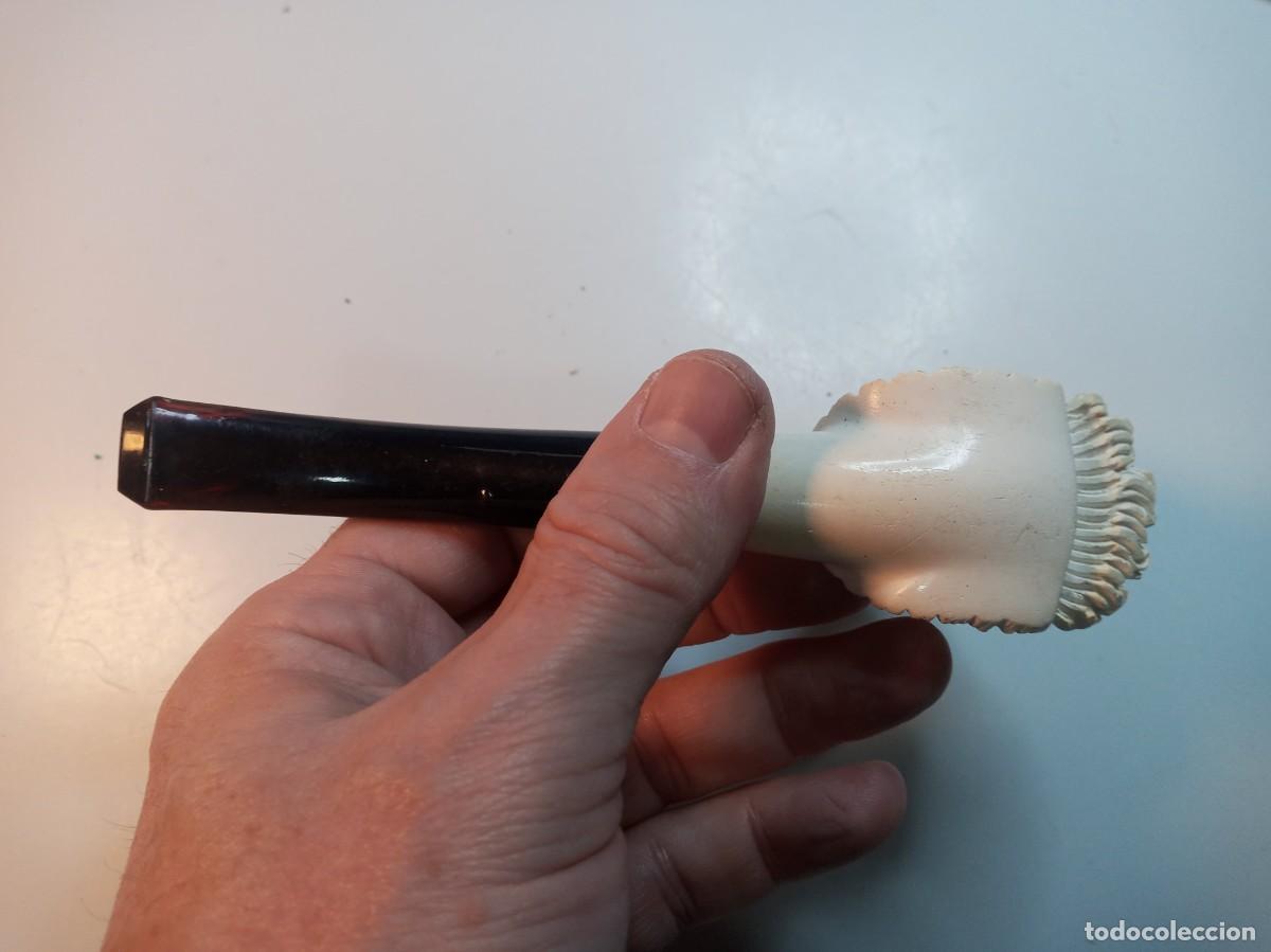 Pipas de fumar: pipa turca esculpida en blanco. Usada - Foto 4